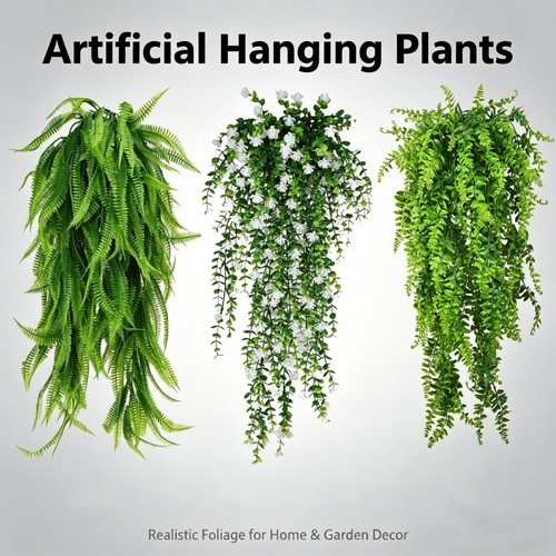 Artificial hanging fern plant - artificial,